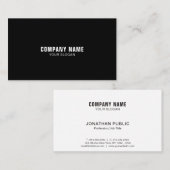 Modern Elegant Black White Simple Company Visitenkarte (Vorne/Hinten)