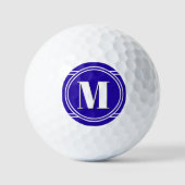 Modern Elegant Blue Custom Monogram Golfball (Vorderseite)