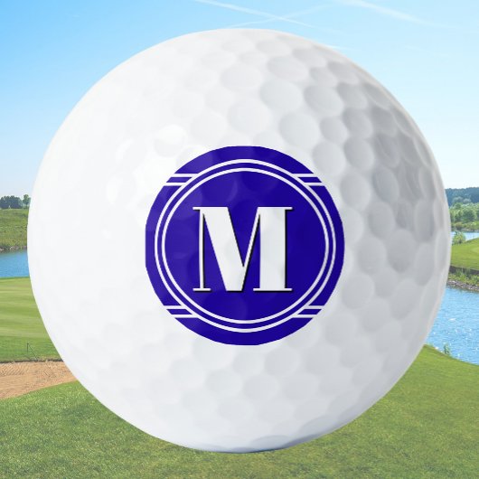 Modern Elegant Blue Custom Monogram Golfball