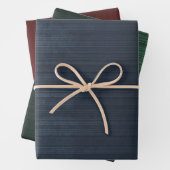 Modern Elegant Blue Red Green Rustic gestreift Geschenkpapier Set (Beispiel)