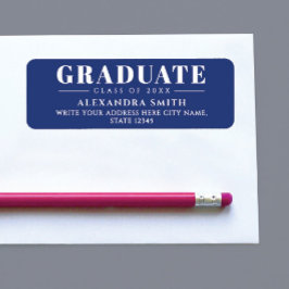 Modern Elegant Blue White Formal Graduation Degree