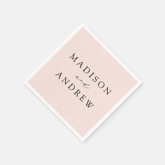 Modern Elegant Blush Wedding Serviette (Ecke)