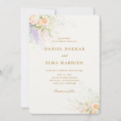 Modern Elegant Boho Wildflower Wedding Einladung (Vorderseite)