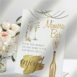 Modern Elegant Bridal Brunch Mimosa Bar Sign Poster