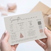 Modern Elegant Bridesmaid Photo Information Card Einladung