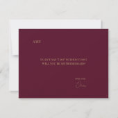 Modern & elegant Burgund Bridesmaid-Vorschlagskart Save The Date (Rückseite)