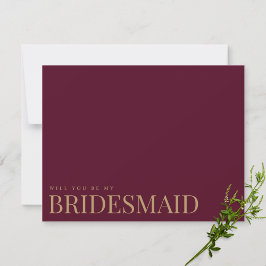 Modern & elegant Burgund Bridesmaid-Vorschlagskart Save The Date