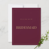 Modern & elegant Burgund Bridesmaid-Vorschlagskart Save The Date