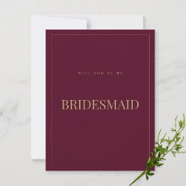 Modern & elegant Burgund Bridesmaid-Vorschlagskart Save The Date