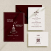 Modern Elegant Burgundy Wedding Details Begleitkarte