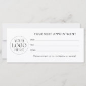 Modern Elegant Business Logo Appointment Card (Rückseite)
