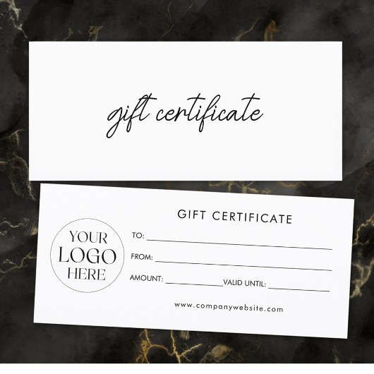 Modern Elegant Business Logo Gift Certificate