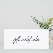 Modern Elegant Business Logo Gift Certificate (Stehend Vorderseite)