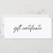 Modern Elegant Business Logo Gift Certificate (Vorderseite)