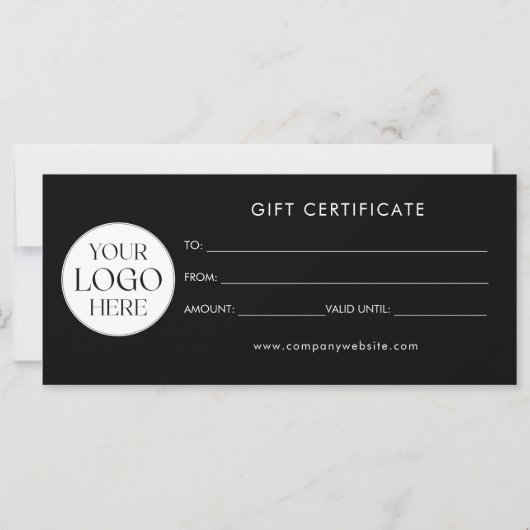 Modern Elegant Business Logo Gift Certificate (Rückseite)