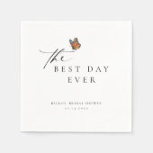 Modern Elegant Butterfly Bridal Shower Serviette (Vorderseite)