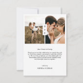 Modern Elegant Calligraphy Script 3 Photo Wedding Dankeskarte (Rückseite)