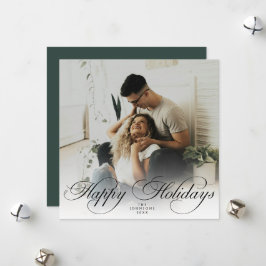  Modern Elegant Calligraphy Script Christmas Photo Feiertagskarte