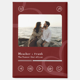 Modern Elegant Chic Music Player Photo Valentines Magnet