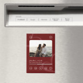 Modern Elegant Chic Music Player Photo Valentine's Magnet (In Situ (Geschirrspüler))