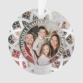Modern Elegant Chic Photo Glass Silver Snow Ornament (Vorderseite)