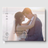 Modern Elegant Chic Typography Photo Wedding  Gästebuch (Vorderseite)