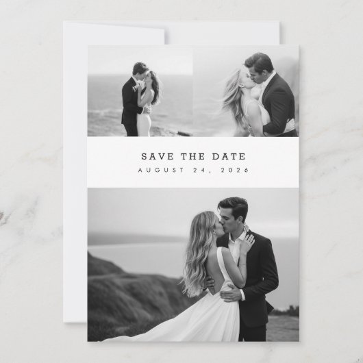 Modern Elegant Classic Photo Collage Wedding Save The Date (Vorderseite)
