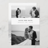 Modern Elegant Classic Photo Collage Wedding Save The Date (Vorne/Hinten)