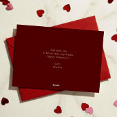 Modern Elegant Classic Red Chic Valentines Photo Folien Feiertagskarte