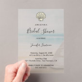 Modern Elegant Coastal Bridal Shower  Acryleinladungen (Insitu (Handheld))