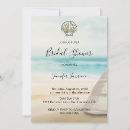 Modern Elegant Coastal Bridal Shower  Einladung