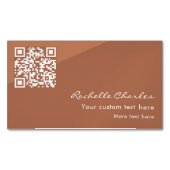 Modern Elegant Copper Tan QR Code Magnetische Visitenkarte (Vorderseite)