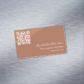 Modern Elegant Copper Tan QR Code  Magnetische Visitenkarte (Beispiel)