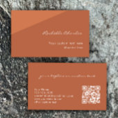 Modern Elegant Copper Tan QR Code  Visitenkarte