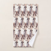 Modern, Elegant, Country White Horses  Badhandtuch Set (Handtuch)