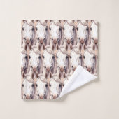 Modern, Elegant, Country White Horses Badhandtuch Set (Waschlappen)