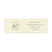 Modern Elegant Cream 40th Birthday Party Address (Vorne)