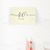 Modern Elegant Cream 40th Birthday Party Banner (InSitu)