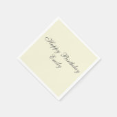 Modern Elegant Cream Birthday Party Serviette (Ecke)