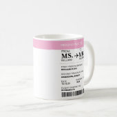 Modern Elegant Custom Bride To Be Boarding Pass Kaffeetasse (VorderseiteRechts)