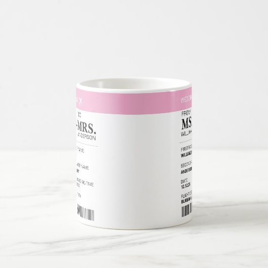 Modern Elegant Custom Bride To Be Boarding Pass Kaffeetasse (Mittel)