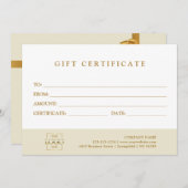 Modern Elegant Custom Business Gift Certificate (Vorne/Hinten)
