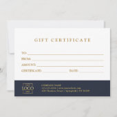 Modern Elegant Custom Business Gift Certificate (Vorderseite)