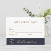 Modern Elegant Custom Business Gift Certificate (Stehend Vorderseite)