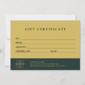 Modern Elegant Custom Business Gift Certificate (Vorderseite)