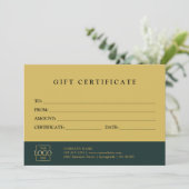 Modern Elegant Custom Business Gift Certificate (Stehend Vorderseite)