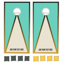 Modern Elegant Custom Name Cornhole Set