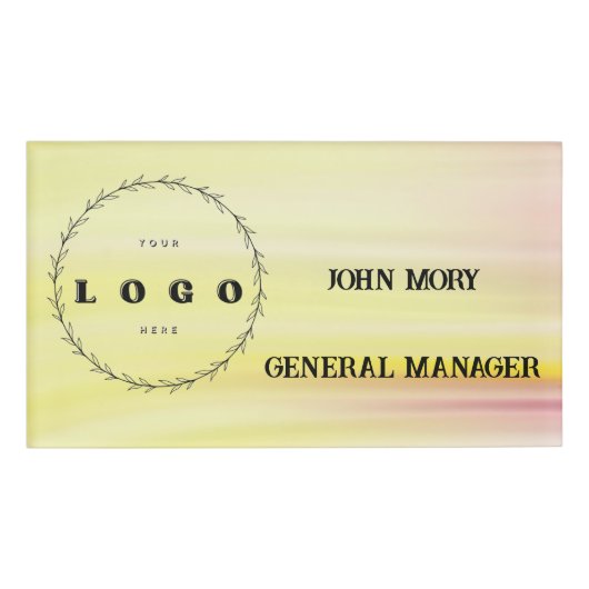 modern Elegant Custom Name Title Employee  Namenschild (Vorderseite)
