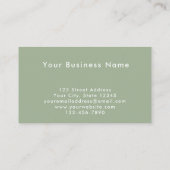 Modern Elegant Custom Sage Green Professional Visitenkarte (Rückseite)