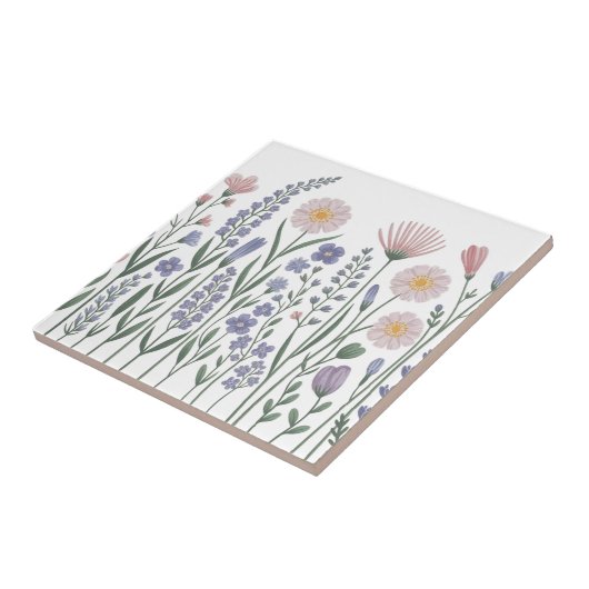 Modern elegant cute girly simple wildflowers fliese (Seite)